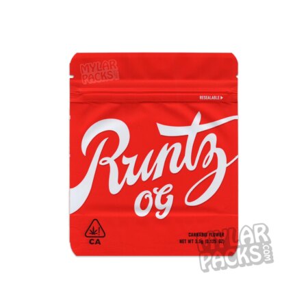 Runtz OG 3.5g Empty Mylar Bag Flower Dry Herb Packaging