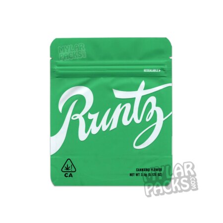 Runtz Apple 3.5g Empty Mylar Bag Flower Dry Herb Packaging