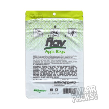 Flav Apple Rings 100mg Gummies Empty Mylar Bag Edibles Packaging