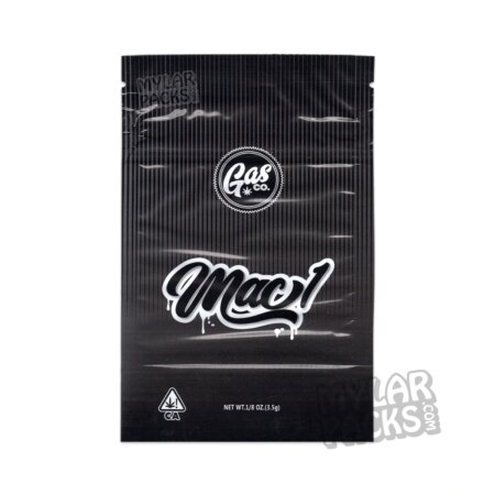 Gas Co. Mac 1 3.5g Empty Mylar Bag Flower Dry Herb Packaging