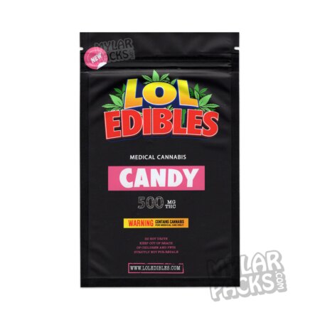 LOL Edibles 500mg Candy Empty Mylar Bag Edibles Packaging