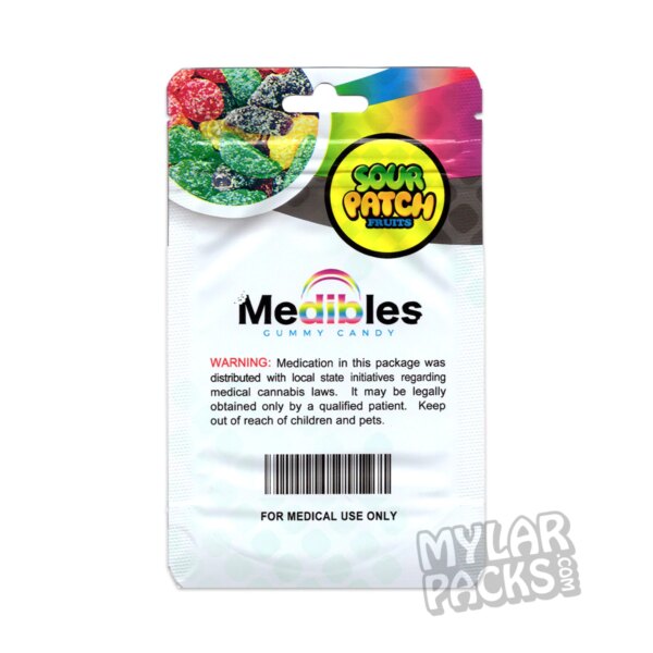 Medibles Sour Patch Fruits 300mg Gummy Empty Mylar Bag Edibles Packaging