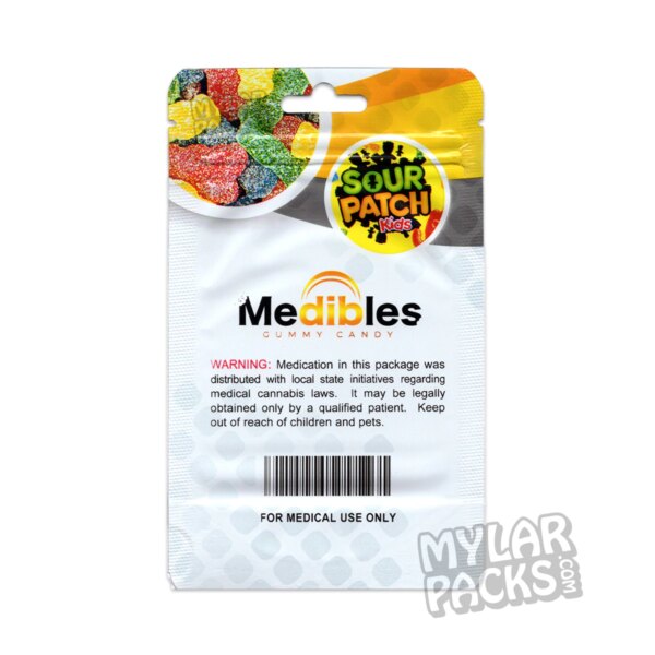 Medibles Sour Patch Kids 300mg Gummy Empty Mylar Bag Edibles Packaging