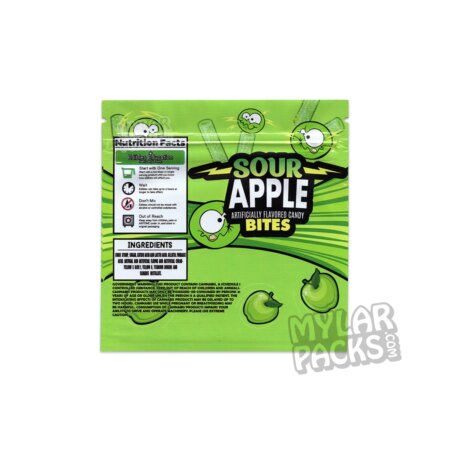 Sour Bites Apple 600mg Empty Mylar Bag Edibles Packaging