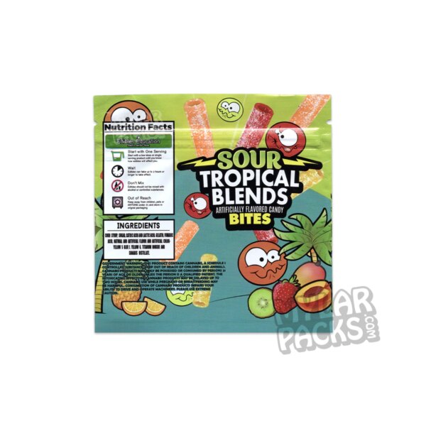 Sour Bites Tropical 600mg Empty Mylar Bag Edibles Packaging