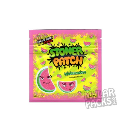 Stoner Patch Watermelon 500mg Empty Mylar Bag Edibles Packaging
