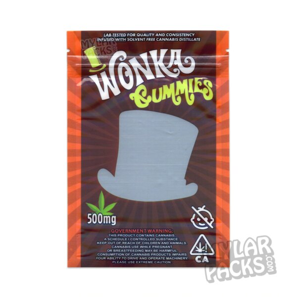 Wonka Gummies 500mg Empty Mylar Bag Edibles Packaging