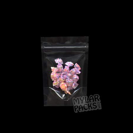 Crystal Clear Blank 3.5g Empty Mylar Bag Flower Dry Herb Candy Edibles Packaging