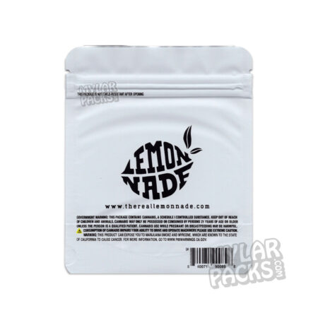 Blanco by Lemonnade 3.5g Empty Smell Proof Mylar Bag Flower Dry Herb Packaging