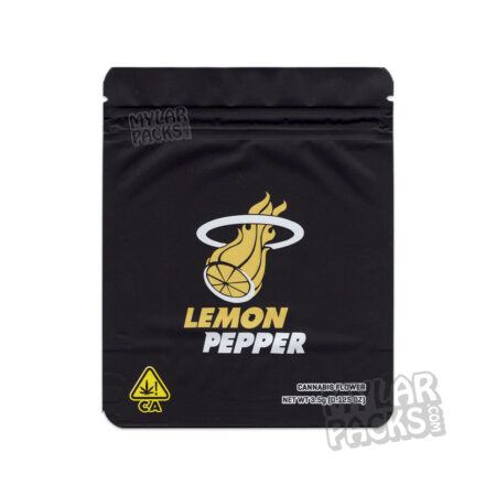 Lemon Pepper by Lemonnade 3.5g Empty Smell Proof Mylar Bag Flower Dry Herb Packaging