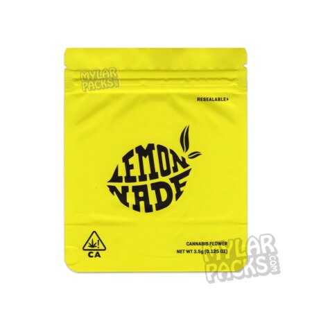 Lemonnade Original 3.5g Empty Smell Proof Mylar Bag Flower Dry Herb Packaging
