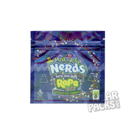 Nerds Rope Bites Grape 600mg Empty Mylar Bag Gummy Edibles Packaging