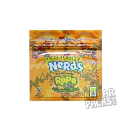 Nerds Rope Bites Pineapple 600mg Empty Mylar Bag Gummy Edibles Packaging