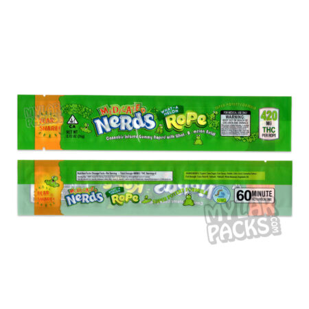Nerds Rope Watermelon 420mg Empty Mylar Bag Gummy Edibles Packaging