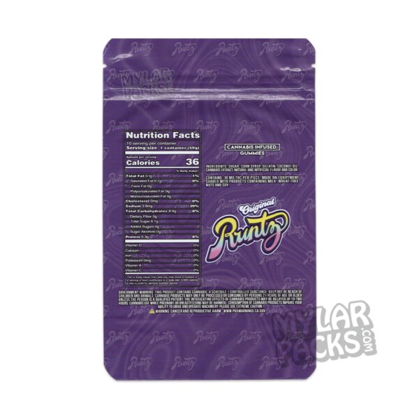 Runtz Gummies Original Berries 500mg Empty Mylar Bag Gummy Edibles