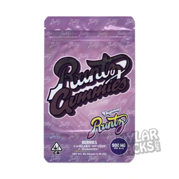 Runtz Gummies Original Berries 500mg Empty Mylar Bag Gummy Edibles Packaging