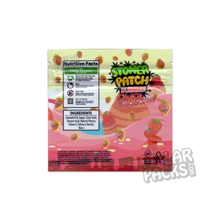 Stoner Patch Dummies Strawberry 500mg Empty Mylar Bag Edibles Packaging