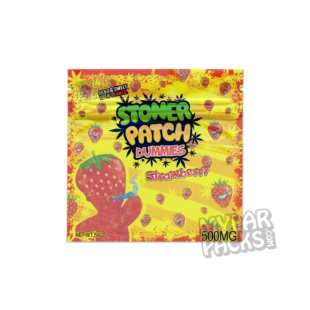 Stoner Patch Dummies Strawberry 500mg Empty Mylar Bag Edibles Packaging