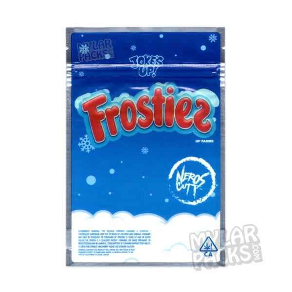 Frosties by Joke's Up 3.5g Empty Smell Proof Mylar Bag Flower Dry Herb Packaging