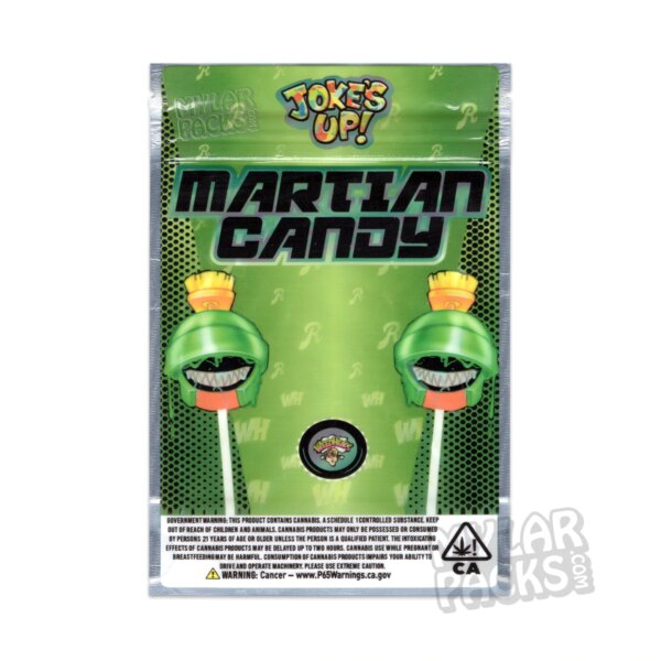 Martian Candy by Joke's Up x Weedheads 3.5g Empty Smell Proof Mylar Bag Flower Dry Herb Packaging