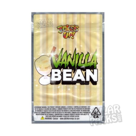 Vanilla Bean by Joke's Up 3.5g Empty Smell Proof Mylar Bag Flower Dry Herb Packaging