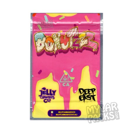 Donutzzz by Jelly Cannabis x Deep East 3.5g Empty Mylar Bag Flower Dry Herb Packaging