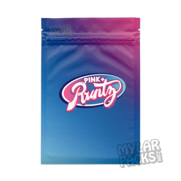 Pink+ Runtz Iridescent Matte 3.5g Empty Mylar Bag Flower Dry Herb Packaging
