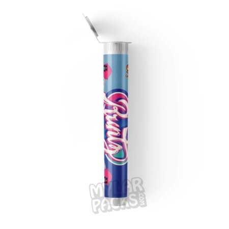 Pink+ Runtz by Joke's Up Single Preroll Empty Clear Hard Plastic Tube for Flower Dry Herb Packaging