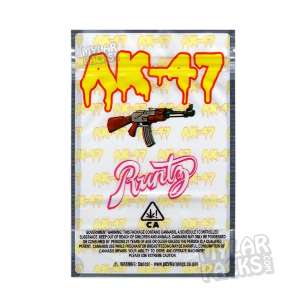 AK-47 Runtz 3.5g Empty Smell Proof Mylar Bag Flower Dry Herb Packaging