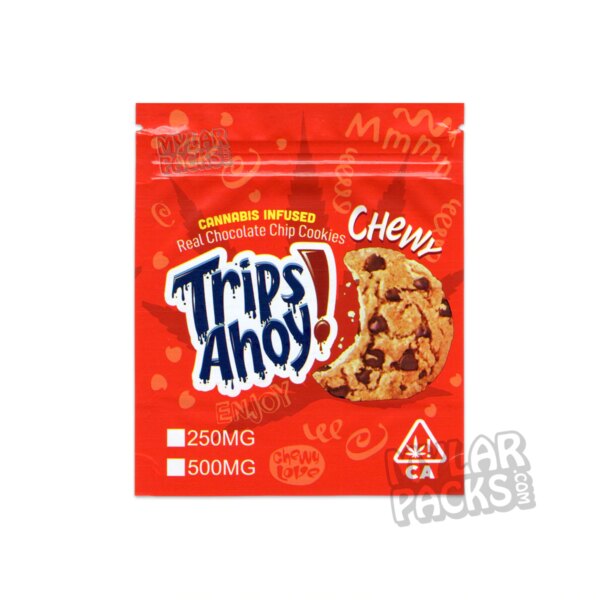 Trips Ahoy Infused Chewy Chocolate Chip Cookie Empty Edibles Mylar Bag Packaging