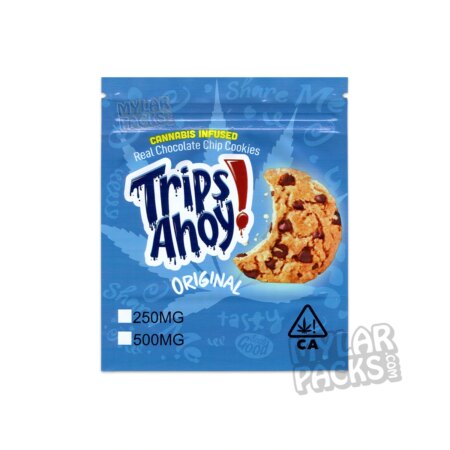 Trips Ahoy Infused Original Chocolate Chip Cookie Empty Edibles Mylar Bag Packaging