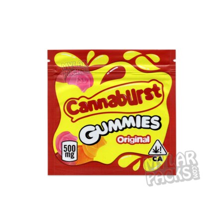Cannaburst Original Gummies 500mg Empty Mylar Bag Gummy Edibles Packaging