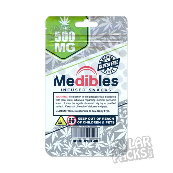 Medibles Cinnamon Toast Bar 500mg Empty Edibles Mylar Bags Cereal Bar Snack Packaging