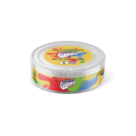 Gushers Medicated Fruit Snack 100ml Pressitin Self-Seal Tuna Tin Cans with Labels Gummy Edibles Packaging