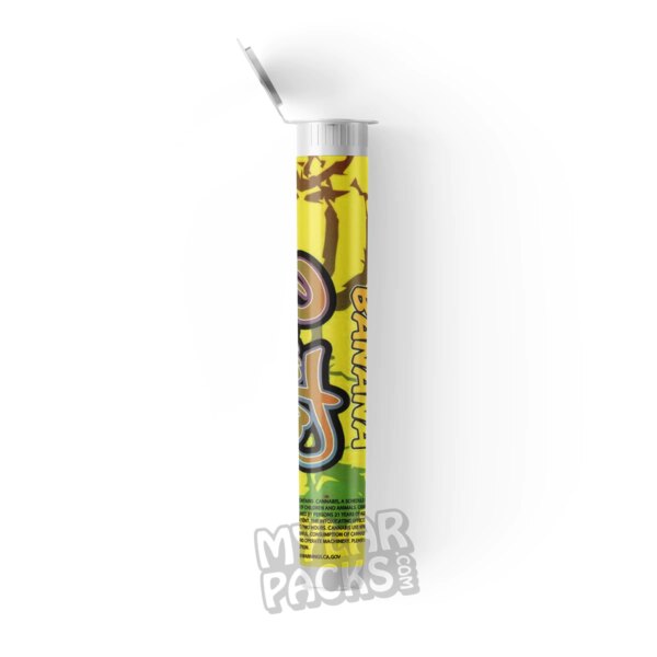 Banana Runtz Wax Joint Single Preroll Empty Clear Hard Plastic Tube for Flower Dry Herb Packaging