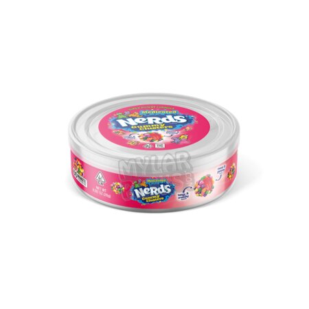 Nerds Gummy Clusters 100ml Pressitin Self-Seal Tuna Tin Cans with Labels Candy Edibles Packaging