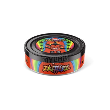 Zkittlez 3.5g Pressitin Self-Seal Tuna Tin Cans with Labels Dry Herb Flower Packaging