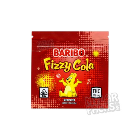 Baribo Medicated Fizzy Cola 600mg Empty Mylar Bags Gummy Edibles Candy Packaging