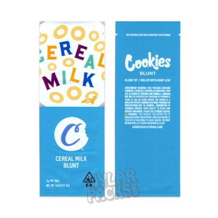 Cereal Milk by Cookies Empty Single Preroll Blunt Packaging Pop Tube Glass Tip and Stickers for Dry Herb