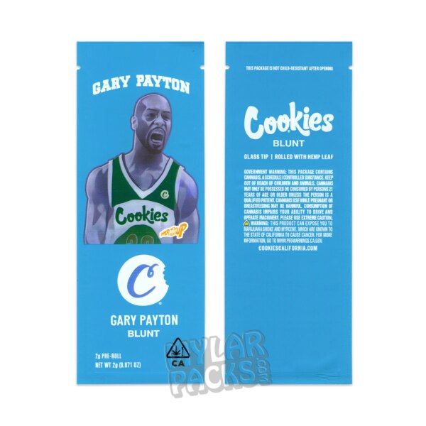 Gary Payton by Cookies Empty Single Preroll Blunt Packaging Pop Tube Glass Tip and Stickers for Dry Herb