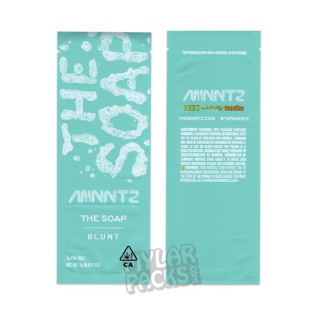 The Soap by Minntz Empty Single Preroll Blunt Packaging Pop Tube Glass Tip and Stickers for Dry Herb