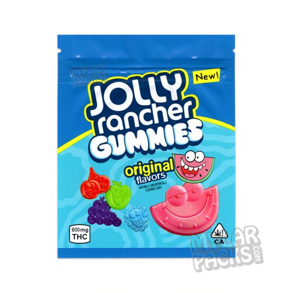 Jolly Rancher Gummies Originals 600mg Empty Mylar Bag Candy Edibles Packaging