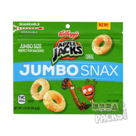 Apple Jackz Jumbo Snax 600mg Empty Edibles Mylar Bags Cereal Snack Packaging
