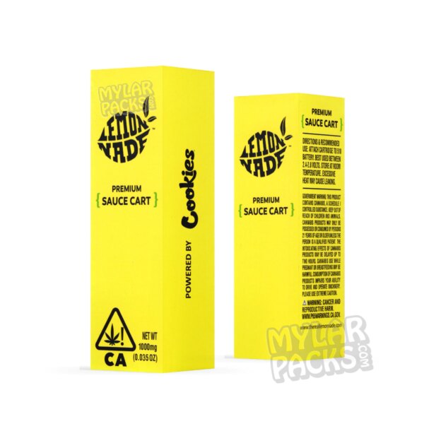 Lemonnade by Cookies Single Empty Vape Cartridge Packaging with Box Plastic Tube 1ml Cart and Stickers