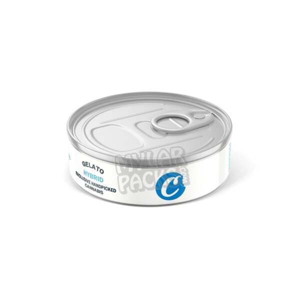 Gelato by Cookies 3.5g Pressitin Self-Seal Tuna Tin Cans with Labels Dry Herb Flower Packaging