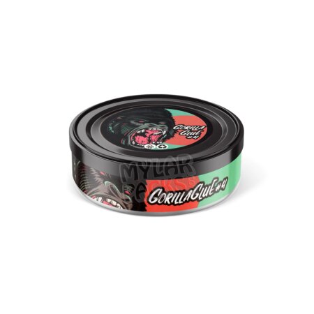 Gorilla Glue #4 3.5g Pressitin Self-Seal Tuna Tin Cans with Labels Dry Herb Flower Packaging