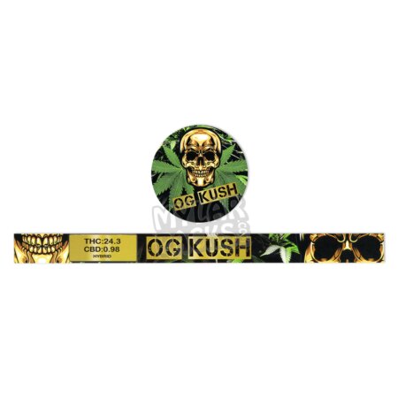 OG Kush 3.5g Pressitin Self-Seal Tuna Tin Cans with Labels Dry Herb Flower Packaging