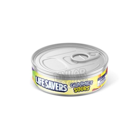 Lifesavers Gummies Sours 100ml Pressitin Self-Seal Tuna Tin Cans with Labels Edibles Packaging