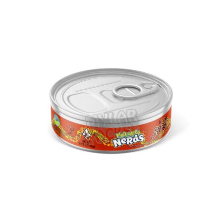 Nerds Medicated Bites Very Cherry 100ml Pressitin Self-Seal Tuna Tin Cans with Labels Edibles Packaging