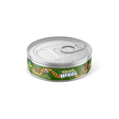 Nerds Medicated Bites Melon 100ml Pressitin Self-Seal Tuna Tin Cans with Labels Edibles Packaging